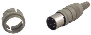 HIRSCHMANN MAS 4100 DIN Audio / Video Connector, Plug, 4, Cable Mount, Plastic Body, Tin Plated Contacts RoHS Compliant: Yes