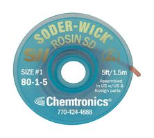 CHEMTRONICS 8015 DESOLDERING BRAID, 1.524M, 0.8MM