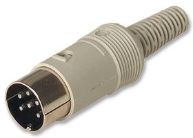 HIRSCHMANN MAS60 DIN Audio / Video Connector, Plug, 6, Cable Mount, Plastic Body, Tin Plated Contacts RoHS Compliant: Yes