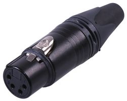 NEUTRIK NC4FXX-B XLR Audio Connector, Jack, 4, Cable Moun