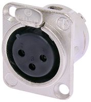 NEUTRIK NC3FD-L-1 XLR Audio Connector, Socket, 3, Panel Mo