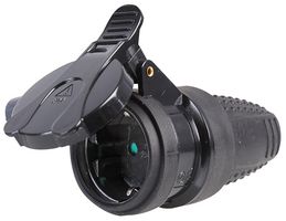 VELLEMAN E390F2-G SOCKET, FREE, EURO/SCHUKO, EARTHED, IP44 ROHS COMPLIANT: YES