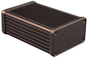 HAMMOND 1455K1202BK BOX, BLACK, PLASTIC END PLATE