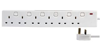 PRO ELEC 1268 (1N) 10M EXTENSION LEAD 6 GANG IND SW 10M