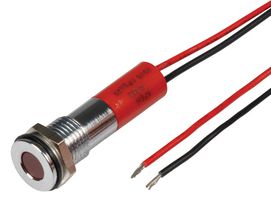 APEM Q8F3CXXHR220E INDIC FLUSH CHROME RED 220VAC,IP67
