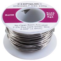 CHIP QUIK SMDSWLT.040 100G SOLDER WIRE, NO CLEAN, 42/57/1 SN/BI/AG
