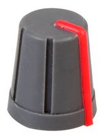 MULTICOMP CR-R4-1 KNOB, SOFT TOUCH, D SHAFT, GREY/RED SHAFT ROHS COMPLIANT: YES