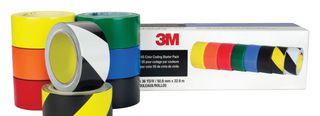 3M 5S SAFETY VINYL TAPE PACK Tape, Lane Marking, Safety Warning, Hazard, Rubber Adhesive, Tan, 108.3 ft, 33 m