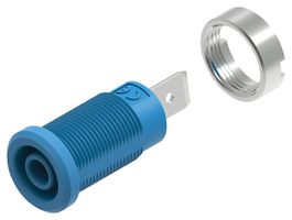 MULTICOMP PRO 76-1492 Banana Test Connector, 4mm, Jack, Panel Mount, 36 A, 1 kV, Nickel Plated Contacts, Blue