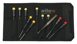 WIHA 27397 ESD Tool Kit, Phone Repair, Precision, Screwdrivers, Tweezers, 11 Piece