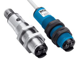 SICK VL18-3P3740 Photo Sensor, 3.7 m, PNP, Retroreflective, 30 VDC, 4 Pin M12 Connector, Axial, V18 Series