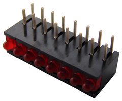 MENTOR Z.2081R Circuit Board Indicator, Red, 8 LEDs, Through Hole, 2mm, 20 mA, 32 mcd