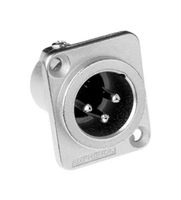 AMPHENOL AUDIO AC3MDZ XLR Connector, 3 Contacts, Plug, Panel Mount, Silver Plated Contacts, Zinc Alloy Body, ACZ Series