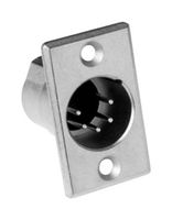 AMPHENOL AUDIO AC5MPNZ XLR Connector, 5 Contacts, Plug, Panel Mount, Silver Plated Contacts, Zinc Alloy Diecast Body