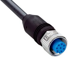 SICK YF2A18-300UA5XLEAX Sensor Cable, A Coded, Black, M12 Receptacle, Free End, 8 Positions, 30 m, 98.4 ft