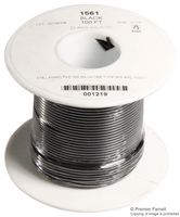 ALPHA WIRE 1561 BK005 Wire, Hook Up MIL-W-76B Type MW, PVC, Black, 22 AWG, Solid, 30.5 m