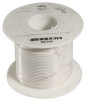 ALPHA WIRE 1563 WH005 Wire, Hook Up MIL-W-76B Type MW, PVC, White, 20 AWG, Solid, 30.5 m