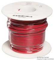ALPHA WIRE 1563 RD005 Wire, Hook Up MIL-W-76B Type MW, PVC, Red, 20 AWG, Solid, 100 ft