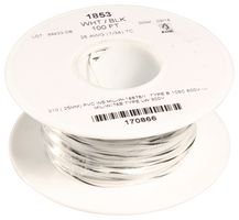 ALPHA WIRE 1853 WB005 Wire, Hook Up MIL-W-16878E/1, PVC, White, Black, 26 AWG, 7 x 34AWG, 30.5 m