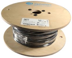 ALPHA WIRE 3077 BK001 Wire, Hook Up, UL1015, PVC, Black, 16 AWG, 26 x 30AWG, 1000 ft