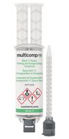 MULTICOMP PRO MP014029 Electronic Potting Compound, 2-Part Epoxy, 25ml, 26.2g, Dual Syringe, Black