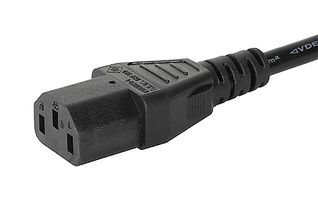 SCHURTER 6043.0114 Mains Power Cord, IEC 320 C13 to UK BS 1363 Plug, 2 m, 10 A, 250 VAC, Black