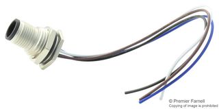 AMPHENOL LTW M12D-04PMMC-SF8B15 Sensor Cable, M12 Plug, Free End, 4 Positions, 150 mm, 5.9 ", M Series