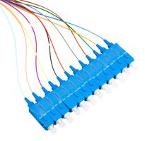 L-COM FPT12-SCUSM-R-FO-3 Fiber Optic Cable, Singlemode, 9µm / 125µm, 12Fibre, SC-Free / Stripped End, 3m