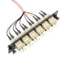 L-COM FSP12-LCM2-BL-3 Fiber Optic Cable, Multimode, 50µm / 125µm, 12Fibre, LC Duplex-Free / Stripped End, 3m