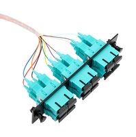 L-COM FSP12-SCM3-BL-3 Fiber Optic Cable, Multimode, 50µm / 125µm, 12Fibre, SC Duplex-Free / Stripped End, 3m