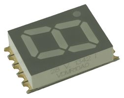 VISHAY VDMR10A0 7 Segment LED Display, Untinted, Red, 20 mA, 2 V, 650 µcd, 1, 10 mm