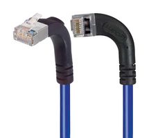 L-COM TRD695SRA13BL-7 Ethernet Cable, Cat6, 90° RJ45 Plug to 90° RJ45 Plug, FTP (Foiled Twisted Pair), Blue, 2.1 m