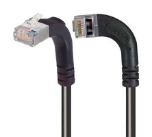 L-COM TRD695SRA13BLK-2 Ethernet Cable, Cat6, 90° RJ45 Plug to 90° RJ45 Plug, FTP (Foiled Twisted Pair), Black, 609.6 mm