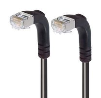 L-COM TRD695SRA3BLK-15 Ethernet Cable, Cat6, 90° RJ45 Plug to 90° RJ45 Plug, FTP (Foiled Twisted Pair), Black, 4.6 m