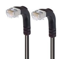 L-COM TRD695SRA3BLK-5 Ethernet Cable, Cat6, 90° RJ45 Plug to 90° RJ45 Plug, FTP (Foiled Twisted Pair), Black, 1.5 m