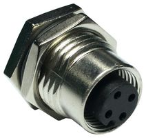 AMPHENOL LTW M12A-12PFFS-SF8001 Sensor Connector, M Series, M12, Receptacle, 12 Contacts, Solder Socket, Straight Panel Mount
