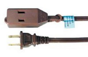 WOODS INDUSTRIES 0600 Mains Power Cord, NEMA 1-15R to NEMA 1-15P, 1.82 m, Brown