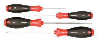 WIHA 35894 Screwdriver Set, Square, #0 - #3, Vinyl Pouch, SoftFinish Series, 4 Piece