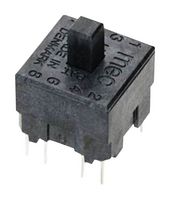 APEM 15451 Industrial Pushbutton Switch, Unimec Series, DPDT, Latching, Plunger for Cap, Black