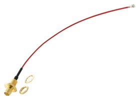 MULTICOMP PRO MC001496 RF / Coaxial Cable Assembly, 5.9 ", 150 mm, 1.37mm, SMA RP Bulkhead Jack, U.FL Right Angle Plug
