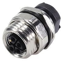 HARTING 21033962530 Sensor Connector, M12, Receptacle, 5 Contacts, Solder Socket, Straight Panel Mount