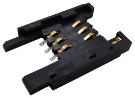 AMPHENOL COMMUNICATIONS SOLUTIONS 7111S1615A01LF Memory Card Connector, SIM, Push-Pull, 6 Contacts, Copper Alloy, Tin Plated Contacts