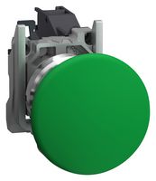 SCHNEIDER ELECTRIC XB4BC31GEX Industrial Pushbutton Switch, Green, Harmony XB4 Series, 22.5 mm, SPST-NO, Momentary, Mushroom