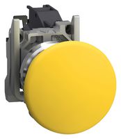 SCHNEIDER ELECTRIC XB4BC51GEX Industrial Pushbutton Switch, Yellow, Harmony XB4 Series, 22.5 mm, SPST-NO, Momentary, Mushroom