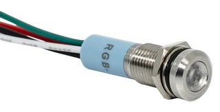 DIALIGHT 620-1124-317F Multicolour Panel Indicators, Flat Lens, Red, Green, Blue, 8.2 mm, R 15mA, G 15mA, B 15mA