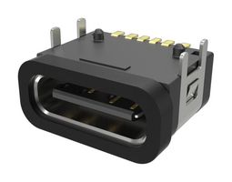 AMPHENOL COMMUNICATIONS SOLUTIONS 10165429-00011LF USB Connector, USB Type C, USB PD 3.1, Receptacle, 6 Positions, Surface Mount, Through Hole Mount