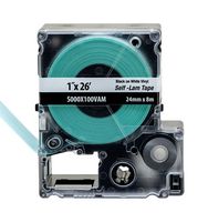 PANDUIT S000X100VAM Label Printer Tape, Self-Laminating, Black on White, 7.92m x 25.4mm, Vinyl, PXE Series