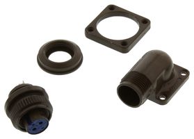 AMPHENOL INDUSTRIAL MS3108A22-22S Circular Connector, MIL-DTL-5015 Series, MS3108 Series, Right Angle Plug, 4 Contacts