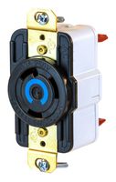 HUBBELL WIRING DEVICES HBL2620ST Power Entry Connector, NEMA L6-30R, 30 A, Black, Nylon (Polyamide) Body, 250 V, Twist-Lock Series