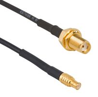 AMPHENOL RF 095-900-587-011 RF / Coaxial Cable Assembly, 6GHz Frequency, 11 ", 279.4 mm, RG316, MCX Plug, SMA Bulkhead Jack